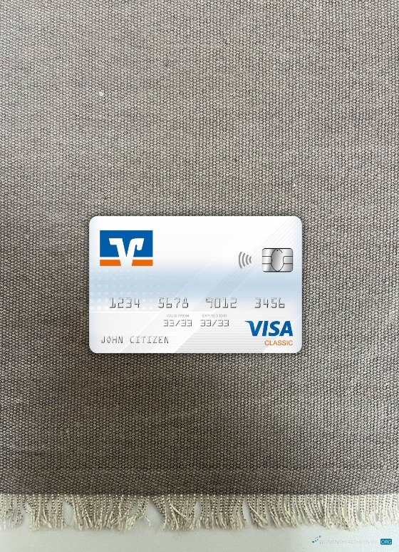 Download Germany Volksbank visa classic card photolook front Photoshop template